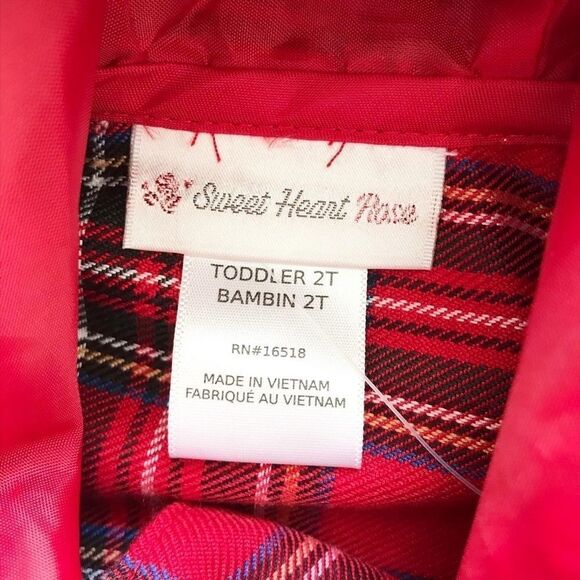 Sweet Heart Rose Plaid hooded light jacket EUC 2T - Picture 3 of 4